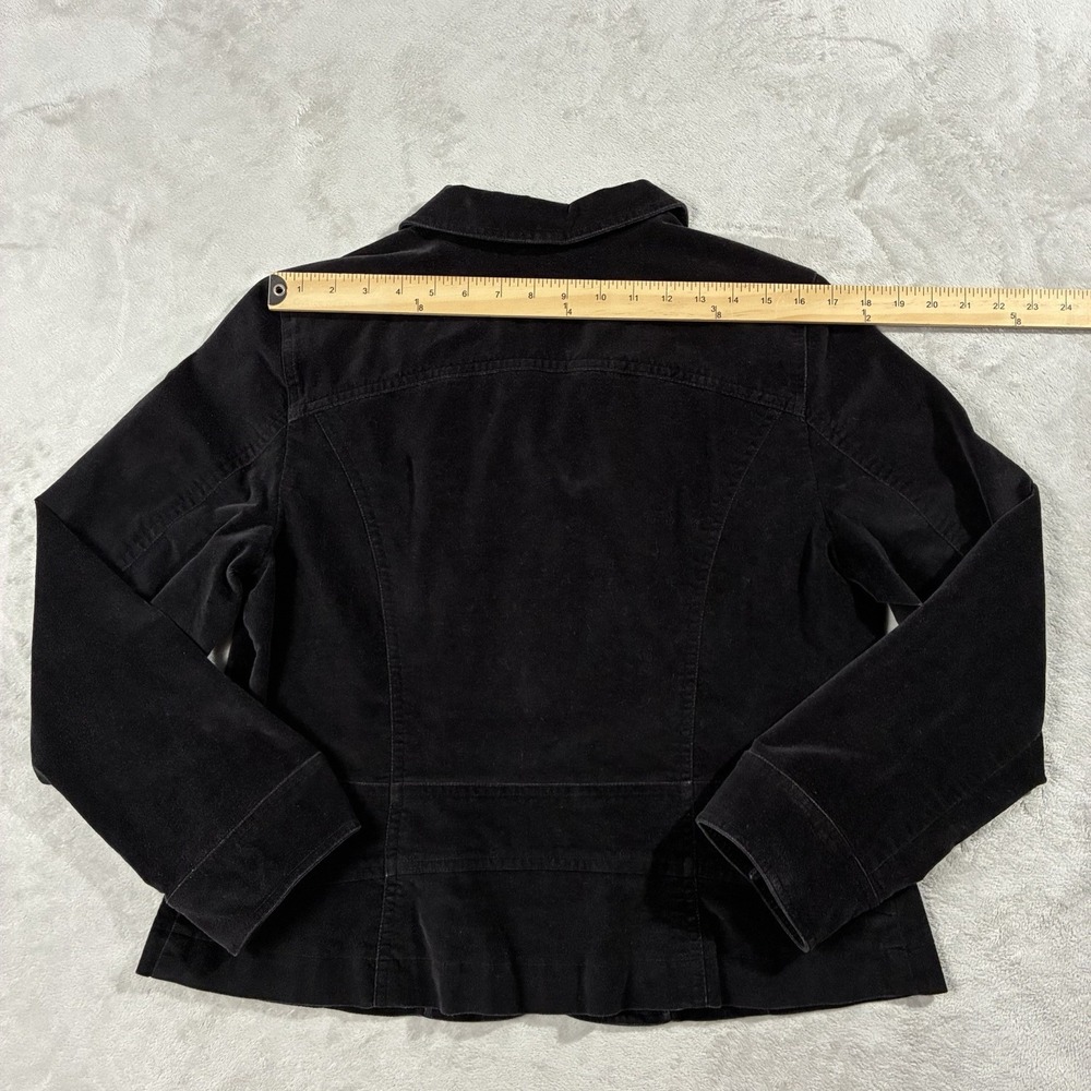 Sigrid Olsen Velvet Single Breasted Blazer Dinner Coat Black Women 14 Minimalist - Picture 6 of 8